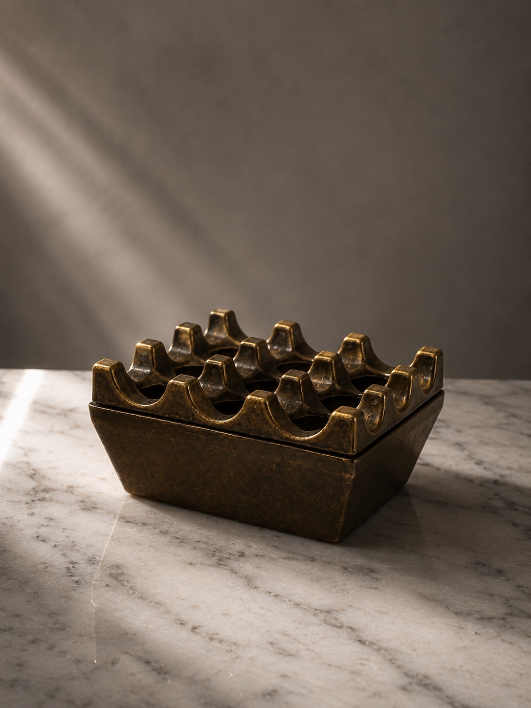 Ultima 9 brass ashtray by Holger Bäckström and Bo Ljungberg