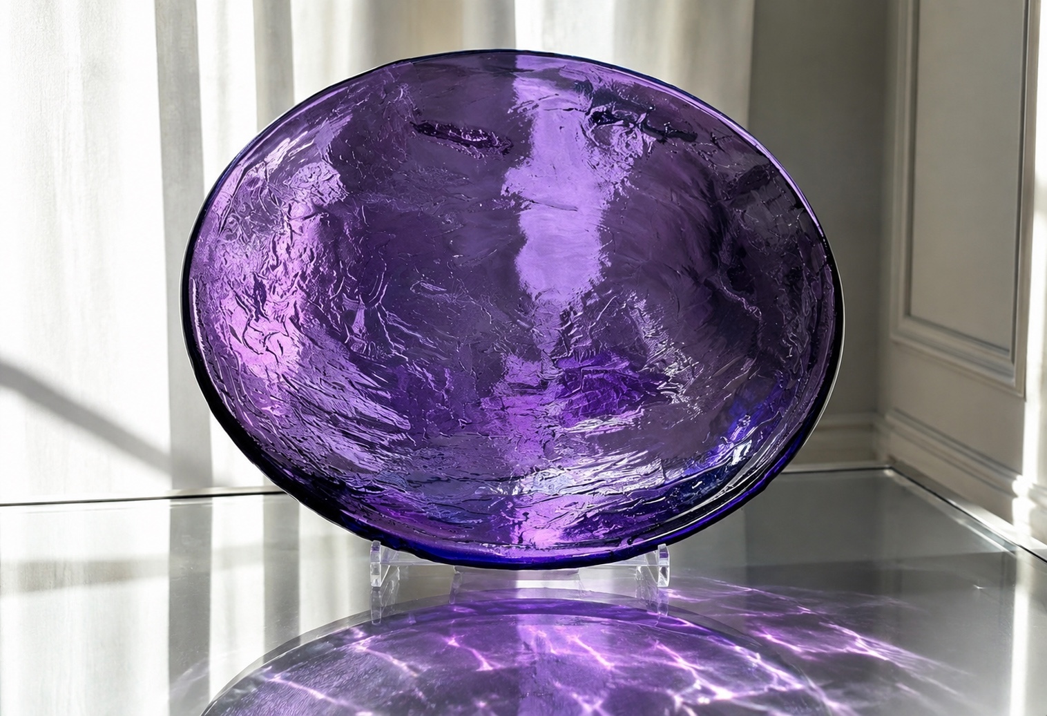 Vetrerie Manin · Purple Hammered Centrepiece — view 2